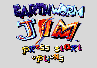 Earthworm Jim (Europe) Title Screen